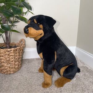 E&J Classic  Collection Plush Sitting Rottweiler Dog 18” Large Realistic